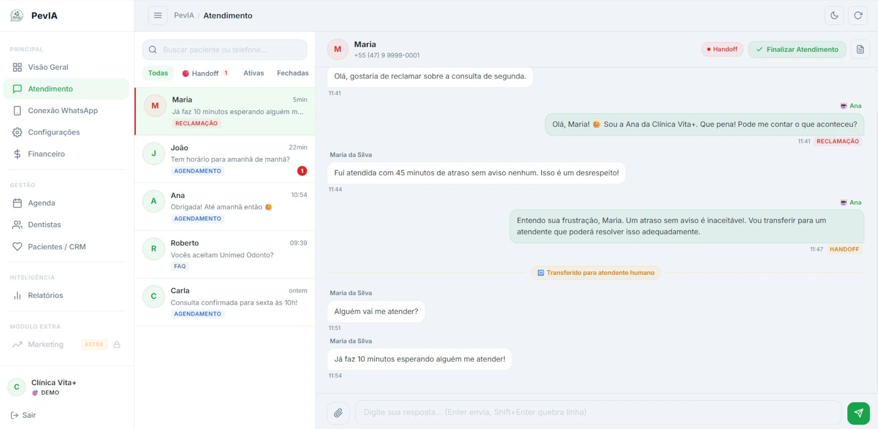 Gestão de conversas WhatsApp
